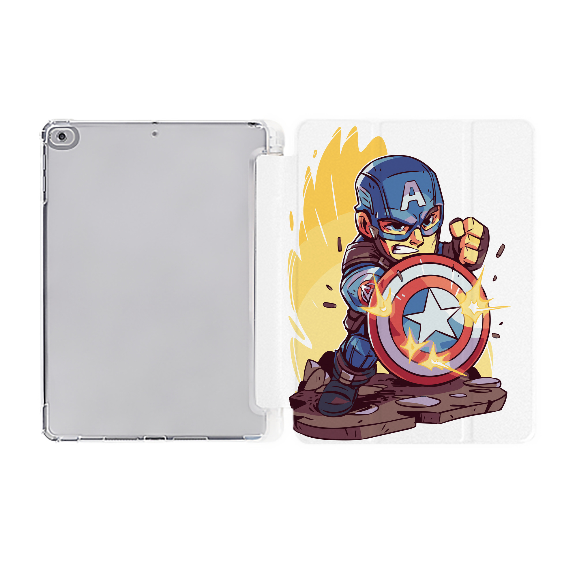 （画像用） アベンジャーズ The Avengers IPad ケース ペン収納付き 三つ折りスタンド PUレザー×シリコン 対応機種9.5/10.5/10.9インチ